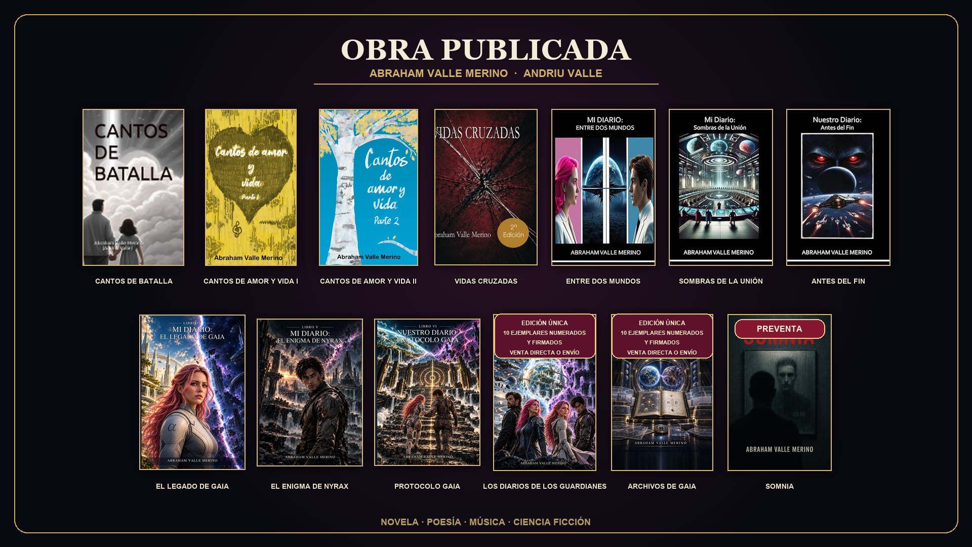 Libros publicados de Abraham Valle Merino y Andriu Valle
